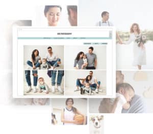 Demo photography portfolio website with Nox template showing photos of a family