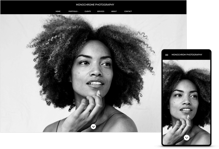 online photography portfolio website template monochrome