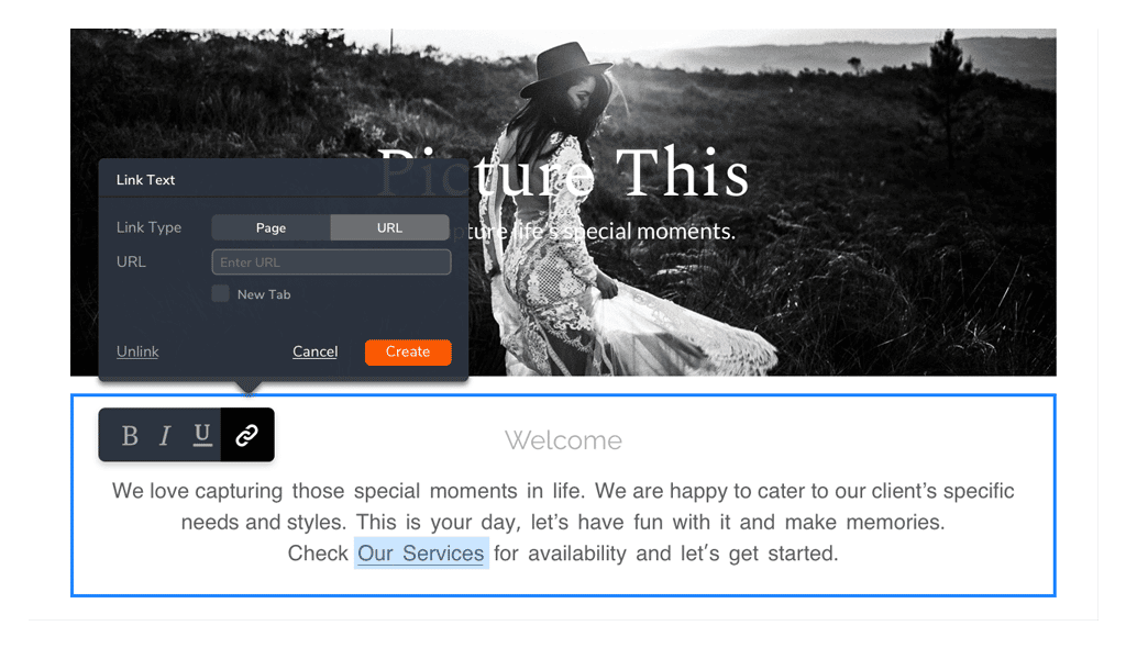 text link feature