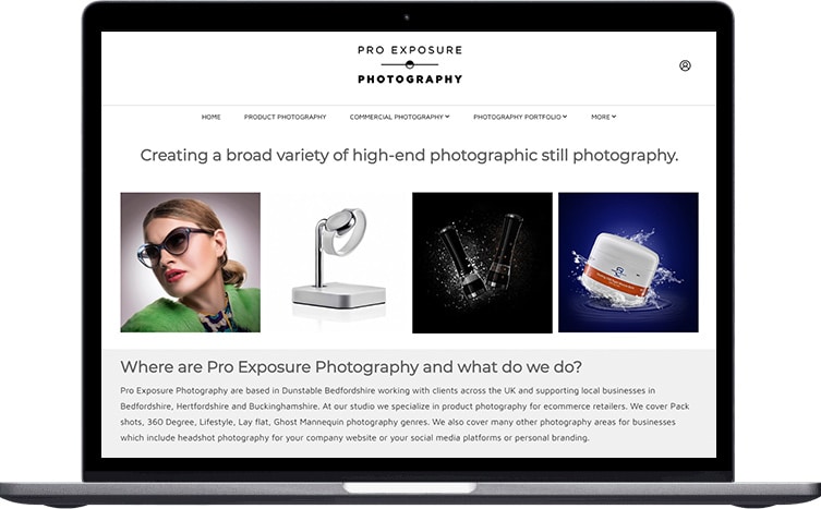 Pro Exposure Photography product and still life photography portfolio website