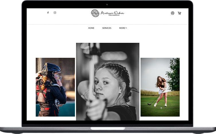 Melissa Weber Photography sports portfolio website