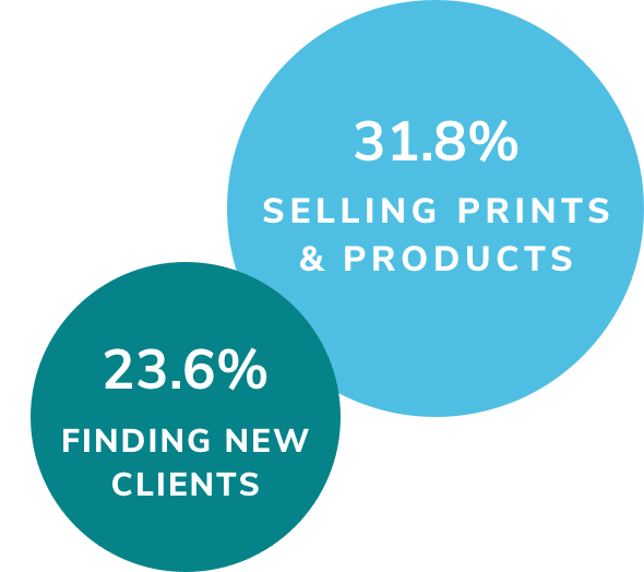 graphic showing business priorities for photographers who's services are not client based, but who sell products