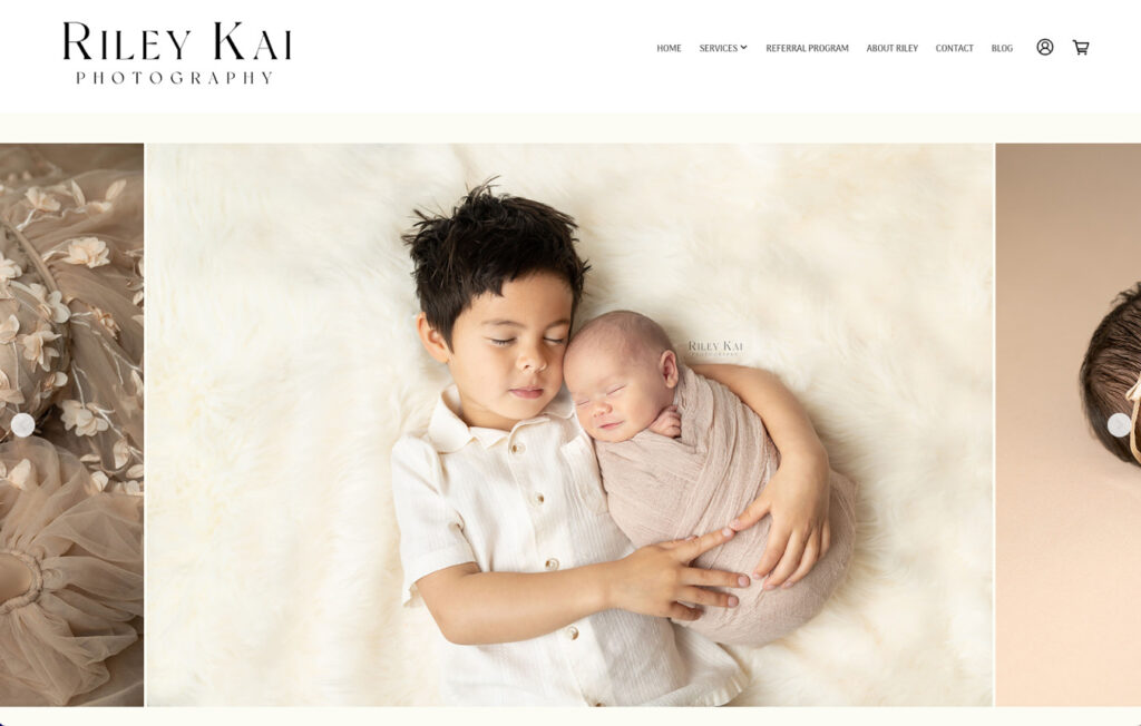 Riley Kai Photography newborn portfolio website