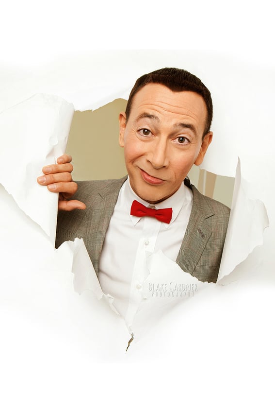 pee wee herman breaking through paper wall